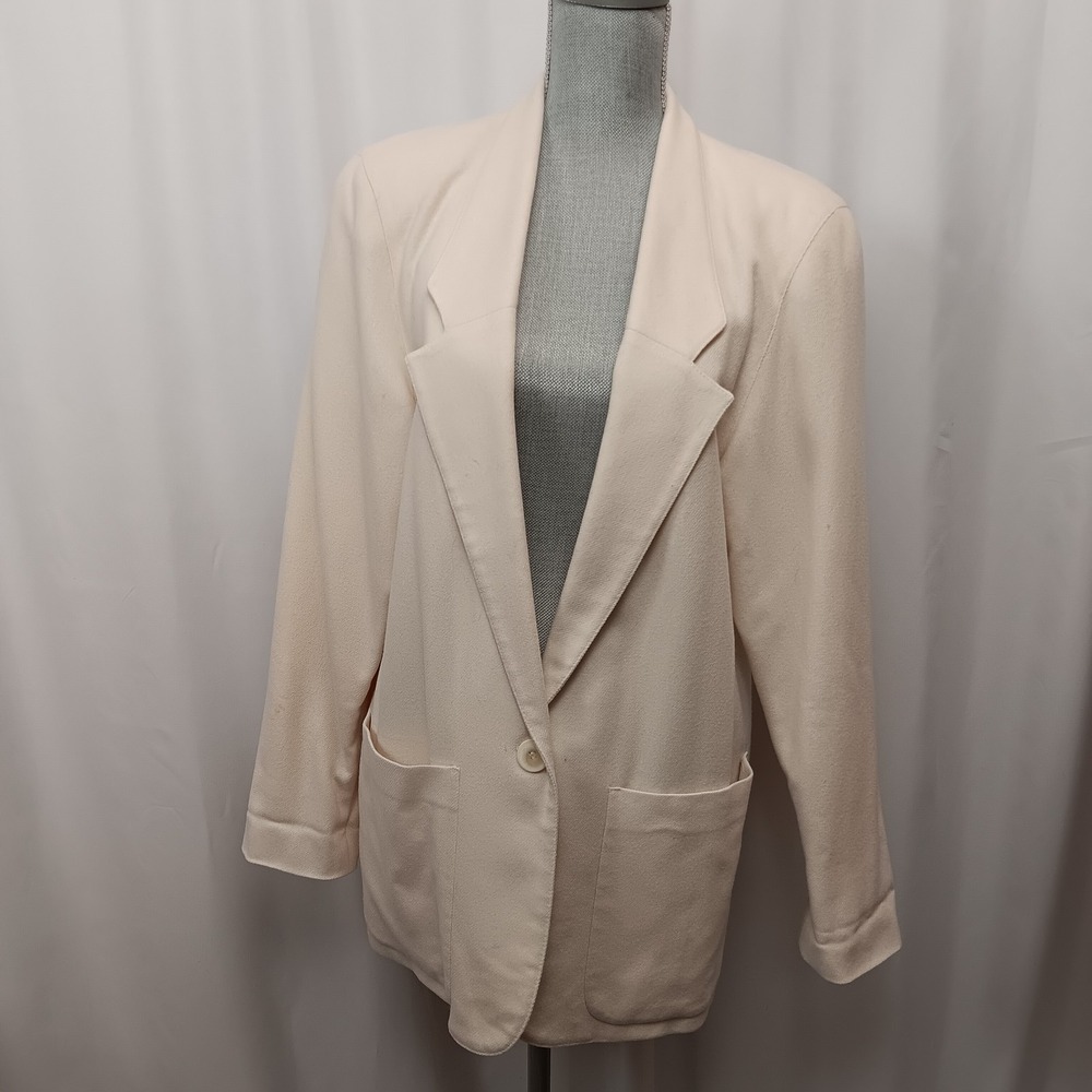 KGR Cream Wool Womens Suit Jacket Size 8 [1283]